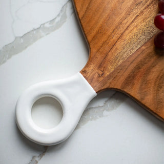 Wood+White Collection Acacia Wood Round Charcuterie Board LG