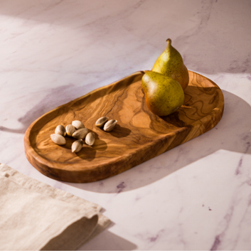 Carré Olive Wood Oval Trays