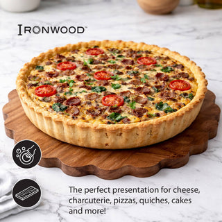 Ironwood Gourmet Acacia Wood Scalloped Cutting Board, 16"