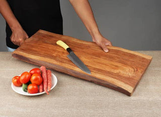 Live Edge Wood Cutting Board w/Handle - 27"