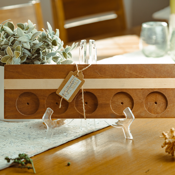 handcrafted wooden flight boards