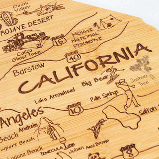 Destination California Cutting Board with Engraved Artwork