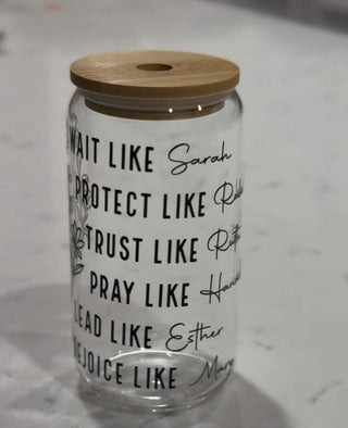 Glass Soda Can Cup with Glass Straw