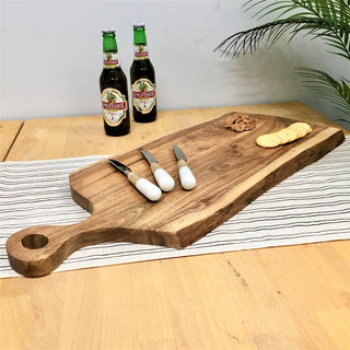 Live Edge Wood Cutting Board w/Handle - 27"