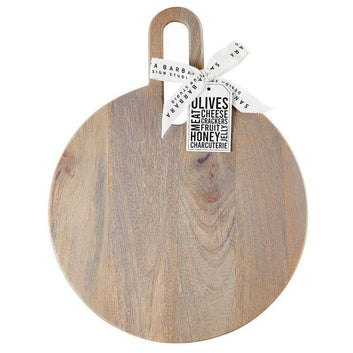 Medium Round Board With Cut Out Handle - Grey Finish
