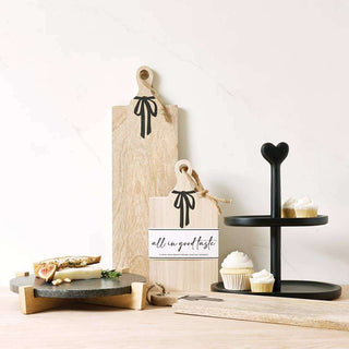 Long Mango Wood Board - Black Bow