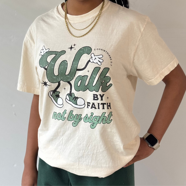walk by faith t-shirt