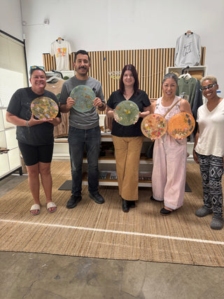 Epoxy & Dried Flowers Workshop | Sacramento Resin Class | Workboots & Glasses