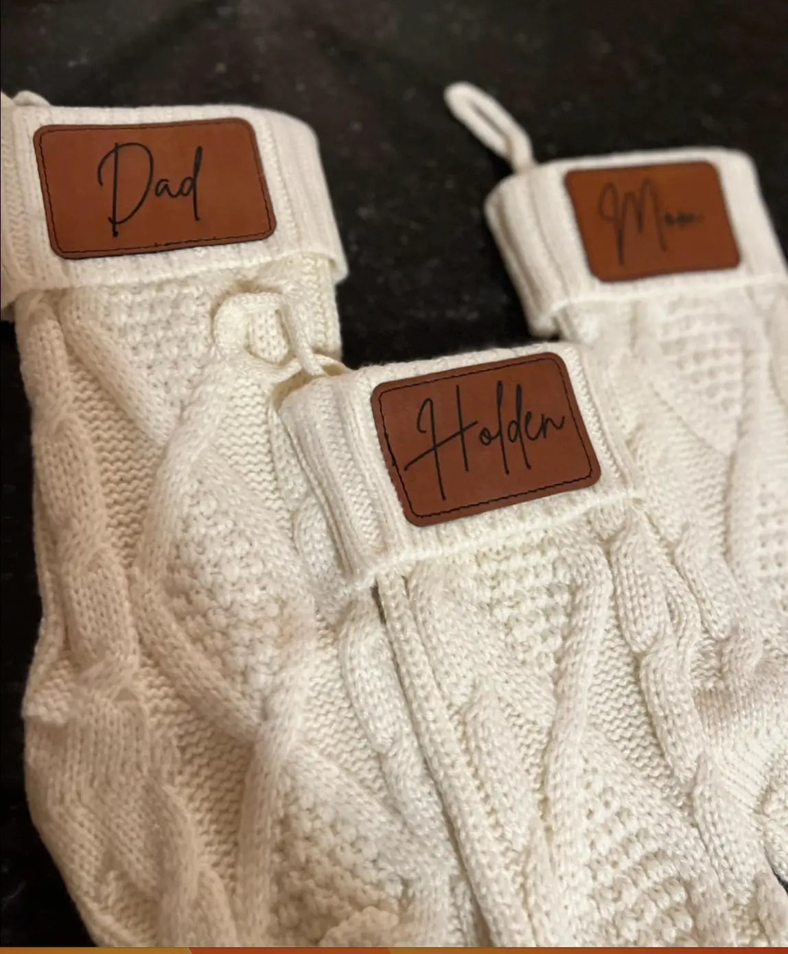 Engraved Christmas Stockings workboots&glasses