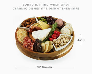 13" Rotating Acacia Charcuterie Board