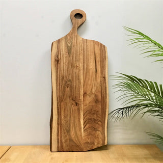 Live Edge Wood Cutting Board w/Handle - 27"