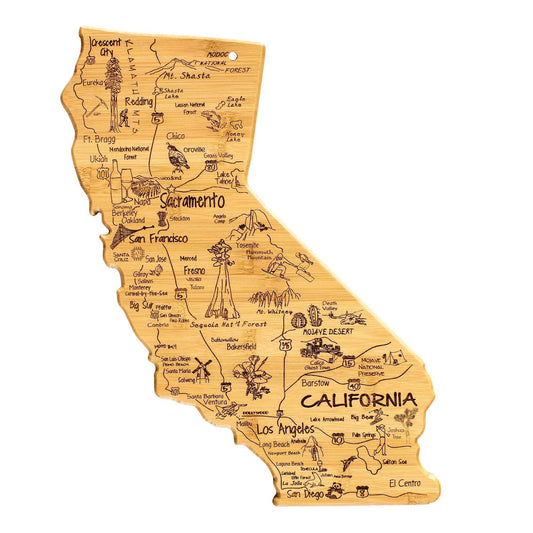 Destination California Cutting Board with Engraved Artwork