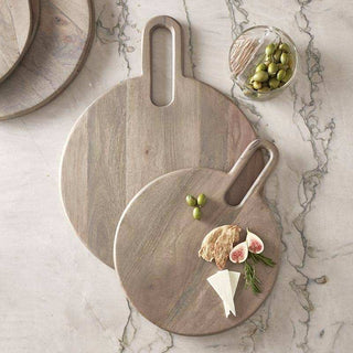 Medium Round Board With Cut Out Handle - Grey Finish