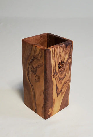 Olive Wood Utensil Holder- Rectangular