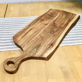 Live Edge Wood Cutting Board w/Handle - 27"