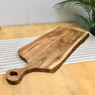 Live Edge Wood Cutting Board w/Handle - 27"