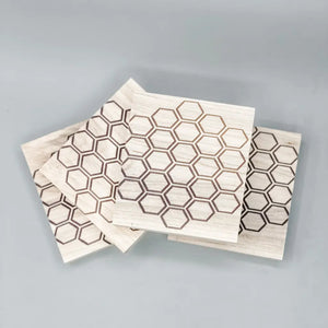 Honeycomb Maple Epoxy Coasters workboots&glasses