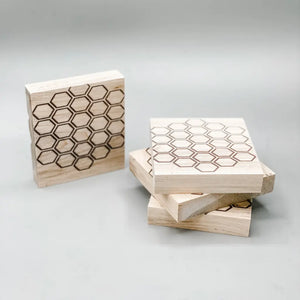 Honeycomb Maple Epoxy Coasters workboots&glasses