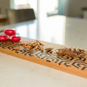 Black Charcuterie Board workboots&glasses