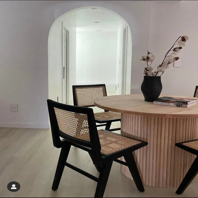 Maple Fluted Dining Table workboots&glasses