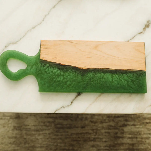 Epoxy Cutting Board workboots&glasses